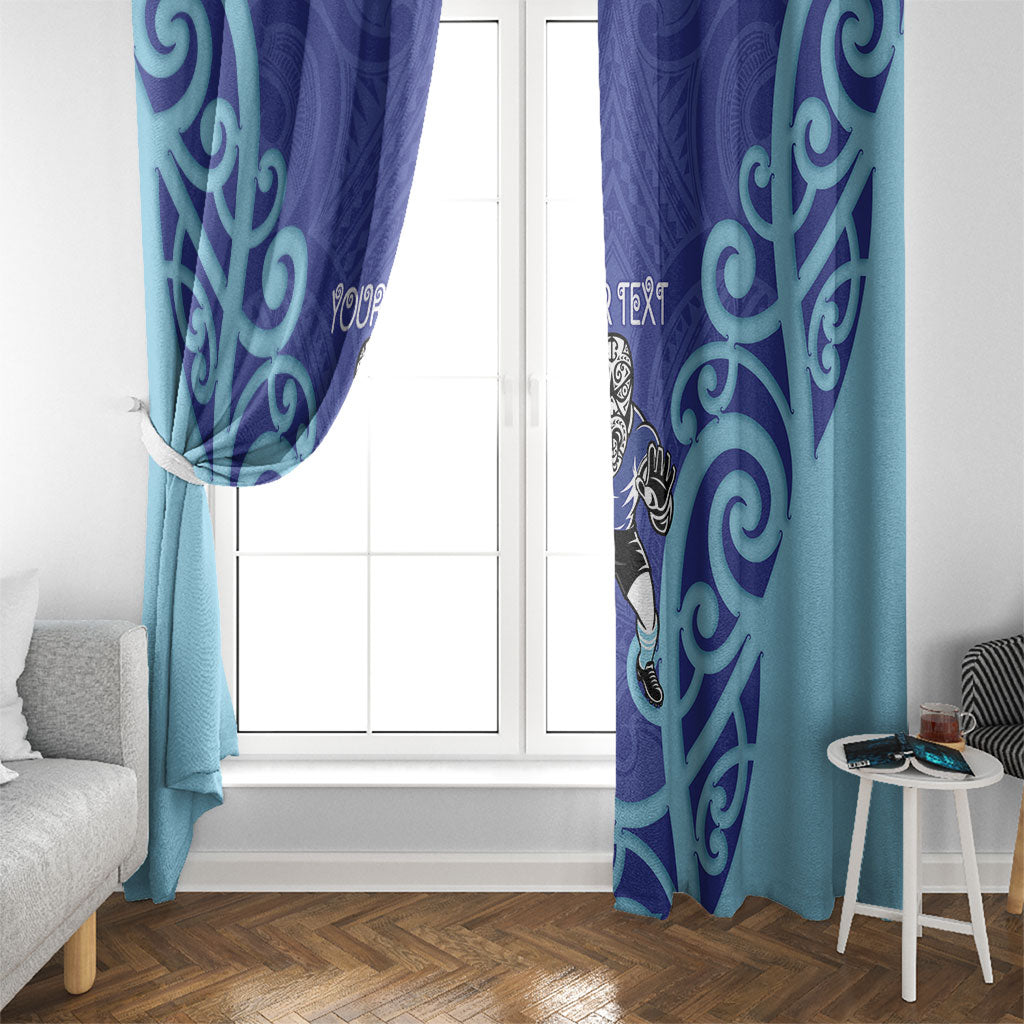 Northland Custom Rugby New Zealand Window Curtain Aotearoa Maori Pukana Tiki Mascot