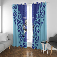 Northland Custom Rugby New Zealand Window Curtain Aotearoa Maori Pukana Tiki Mascot