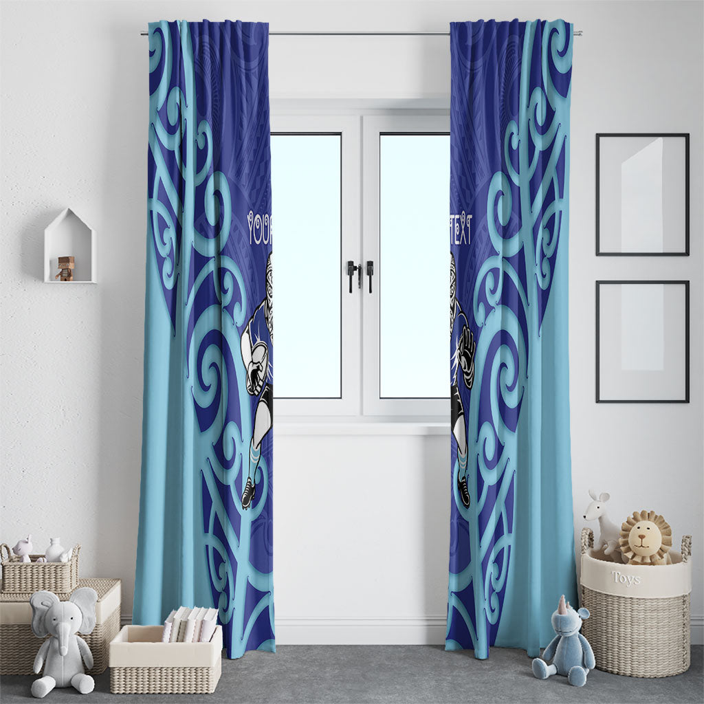 Northland Custom Rugby New Zealand Window Curtain Aotearoa Maori Pukana Tiki Mascot
