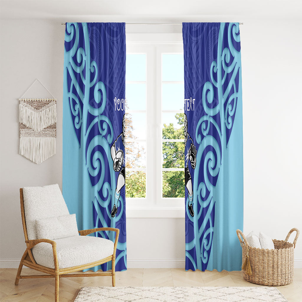 Northland Custom Rugby New Zealand Window Curtain Aotearoa Maori Pukana Tiki Mascot