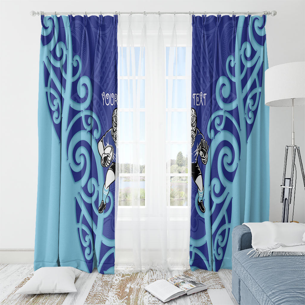 Northland Custom Rugby New Zealand Window Curtain Aotearoa Maori Pukana Tiki Mascot
