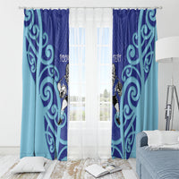 Northland Custom Rugby New Zealand Window Curtain Aotearoa Maori Pukana Tiki Mascot