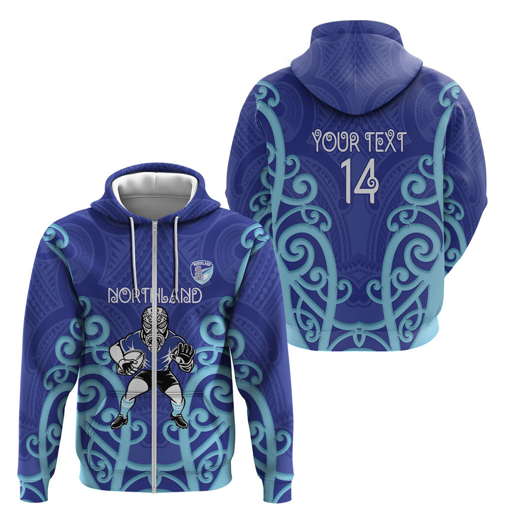 Northland Custom Rugby New Zealand Zip Hoodie Aotearoa Maori Pukana Tiki Mascot