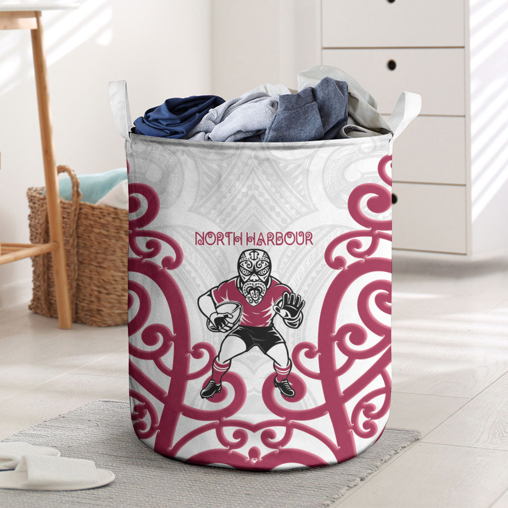 North Harbour Rugby New Zealand Laundry Basket Aotearoa Maori Pukana Tiki Mascot