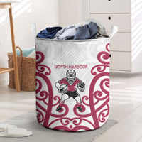 North Harbour Rugby New Zealand Laundry Basket Aotearoa Maori Pukana Tiki Mascot