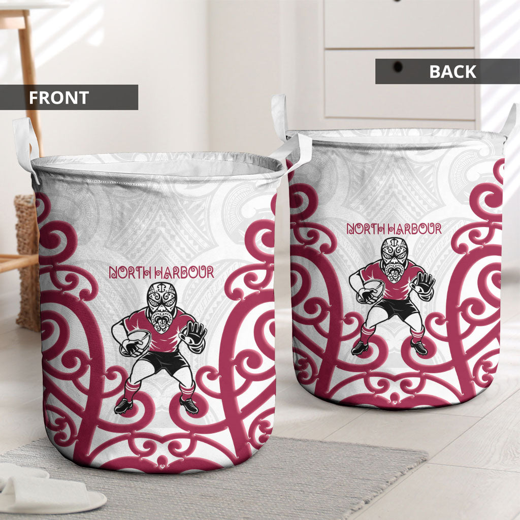 North Harbour Rugby New Zealand Laundry Basket Aotearoa Maori Pukana Tiki Mascot