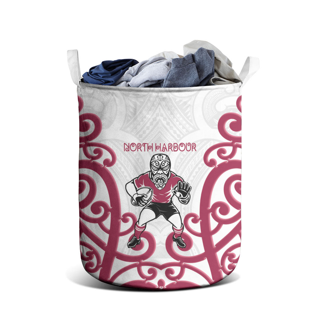 North Harbour Rugby New Zealand Laundry Basket Aotearoa Maori Pukana Tiki Mascot