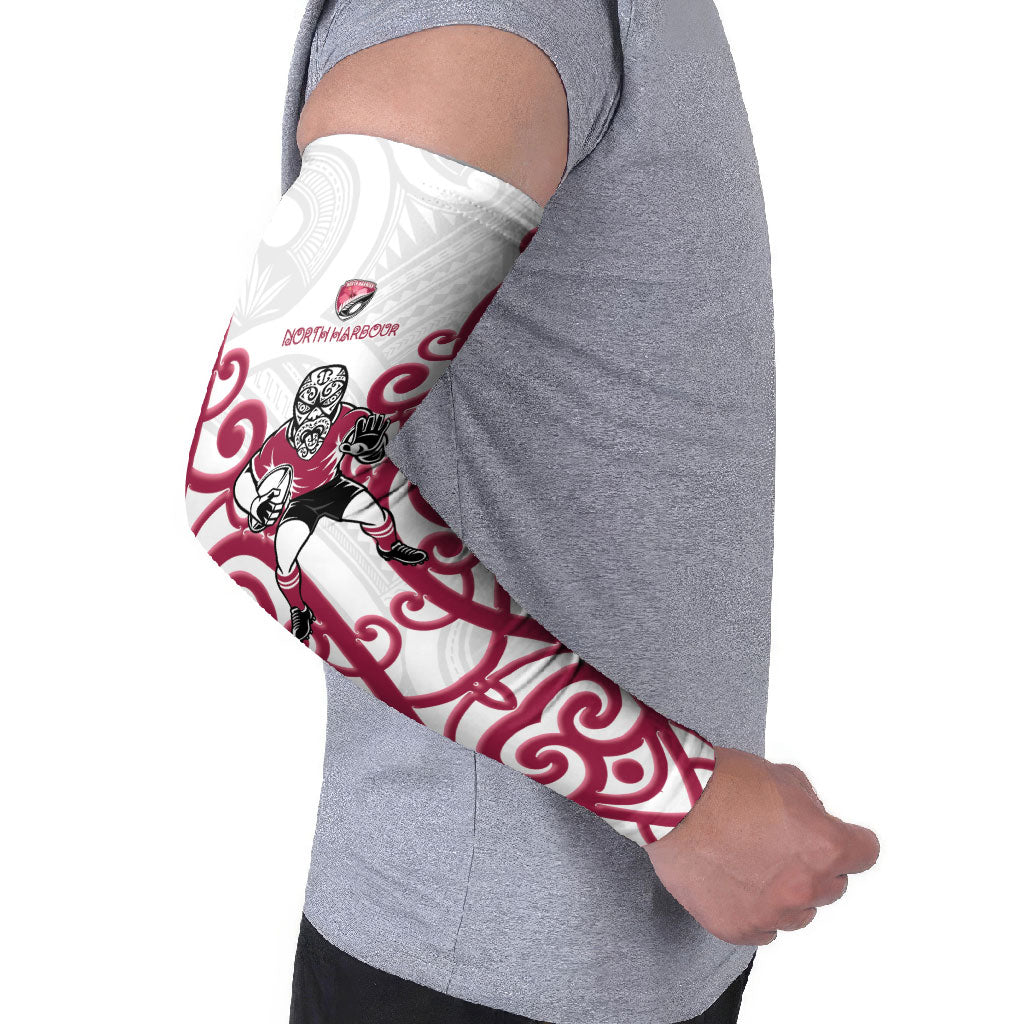 North Harbour Custom Rugby New Zealand Arm Sleeves Aotearoa Maori Pukana Tiki Mascot
