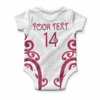 North Harbour Custom Rugby New Zealand Baby Onesie Aotearoa Maori Pukana Tiki Mascot