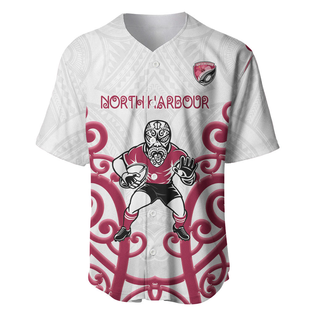 North Harbour Custom Rugby New Zealand Baseball Jersey Aotearoa Maori Pukana Tiki Mascot