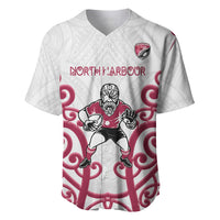 North Harbour Custom Rugby New Zealand Baseball Jersey Aotearoa Maori Pukana Tiki Mascot