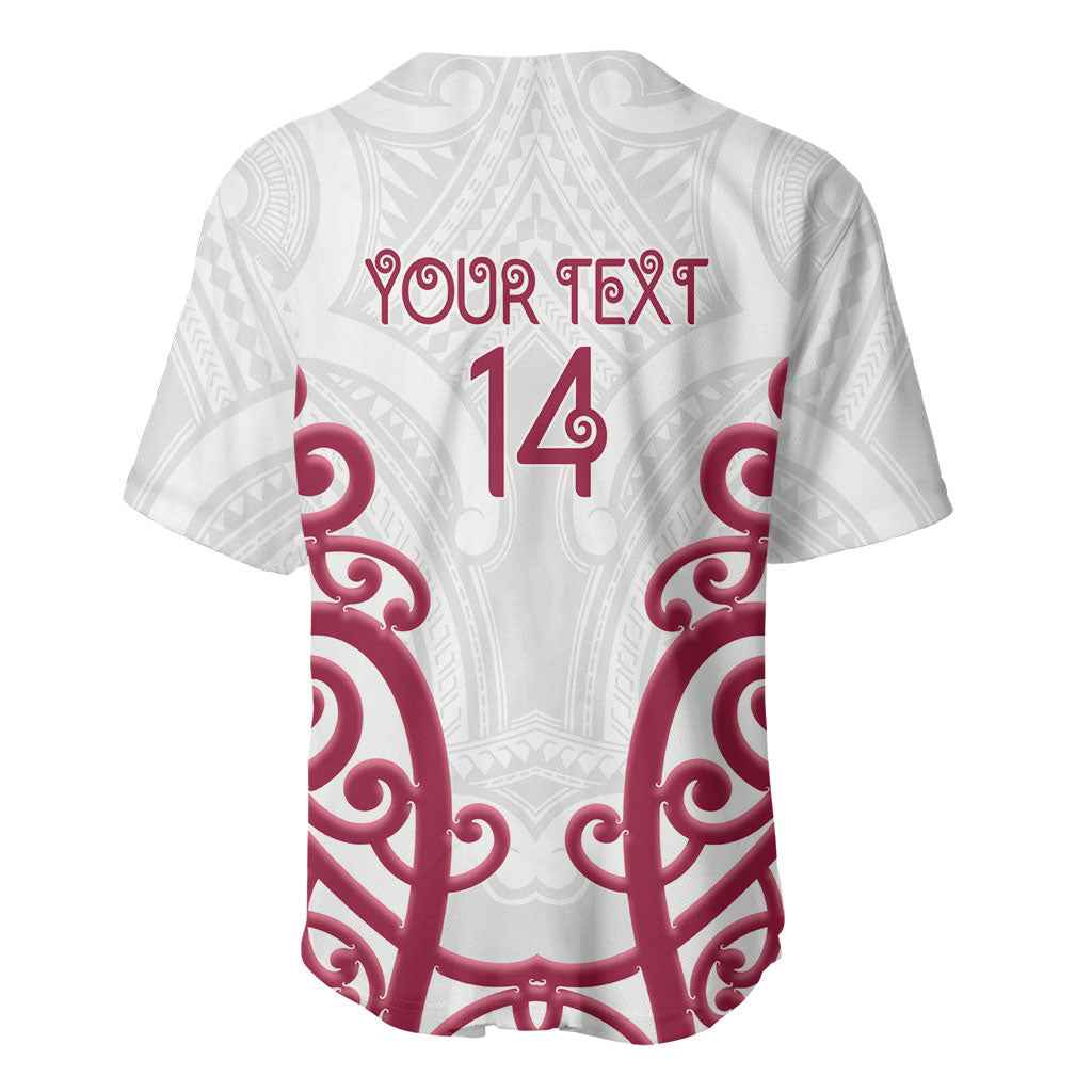 North Harbour Custom Rugby New Zealand Baseball Jersey Aotearoa Maori Pukana Tiki Mascot