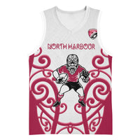 North Harbour Custom Rugby New Zealand Basketball Jersey Aotearoa Maori Pukana Tiki Mascot