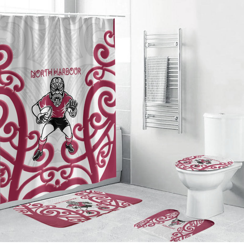 North Harbour Rugby New Zealand Bathroom Set Aotearoa Maori Pukana Tiki Mascot
