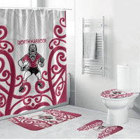 North Harbour Rugby New Zealand Bathroom Set Aotearoa Maori Pukana Tiki Mascot