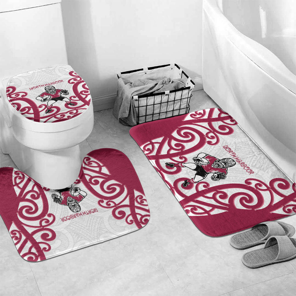 North Harbour Rugby New Zealand Bathroom Set Aotearoa Maori Pukana Tiki Mascot