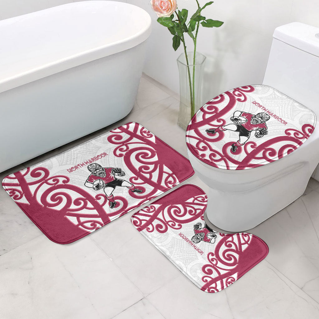 North Harbour Rugby New Zealand Bathroom Set Aotearoa Maori Pukana Tiki Mascot