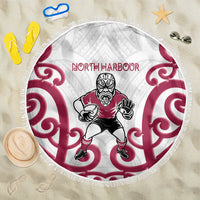 North Harbour Rugby New Zealand Beach Blanket Aotearoa Maori Pukana Tiki Mascot
