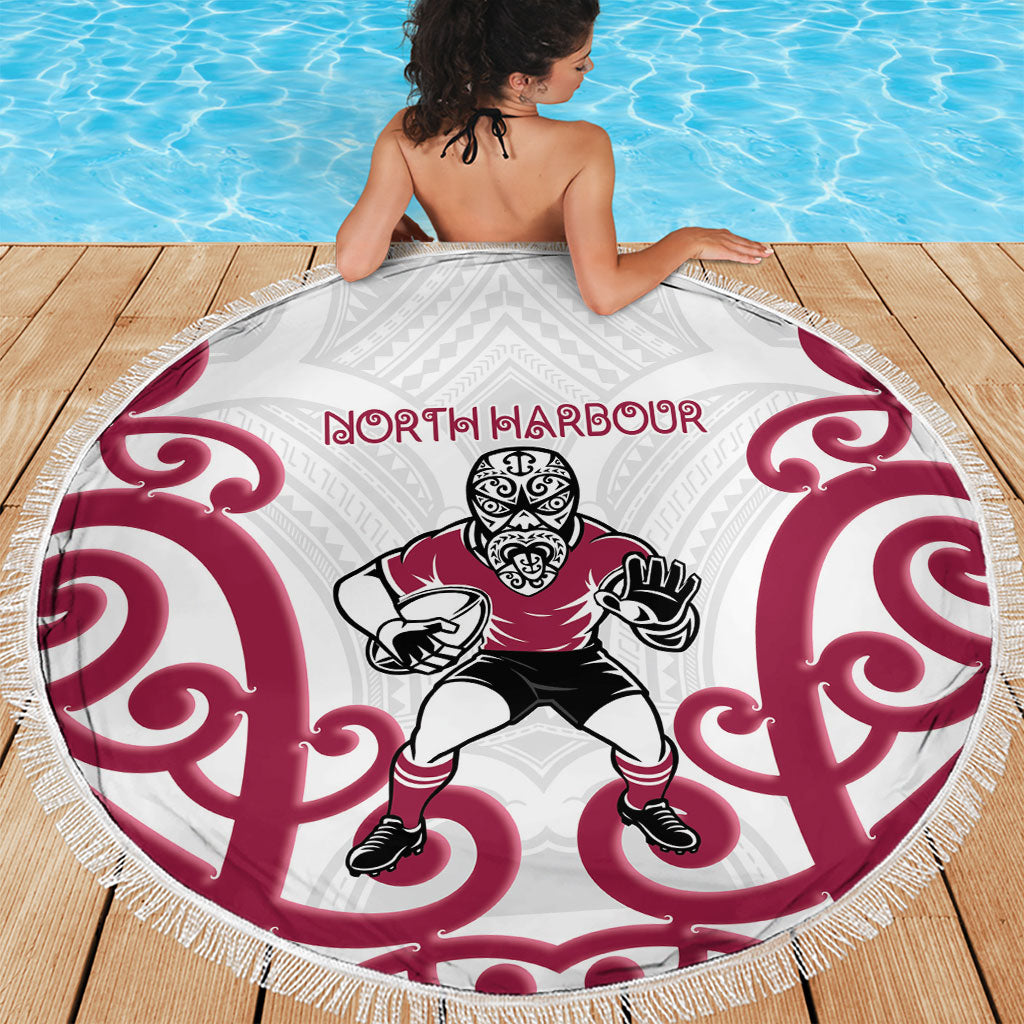 North Harbour Rugby New Zealand Beach Blanket Aotearoa Maori Pukana Tiki Mascot