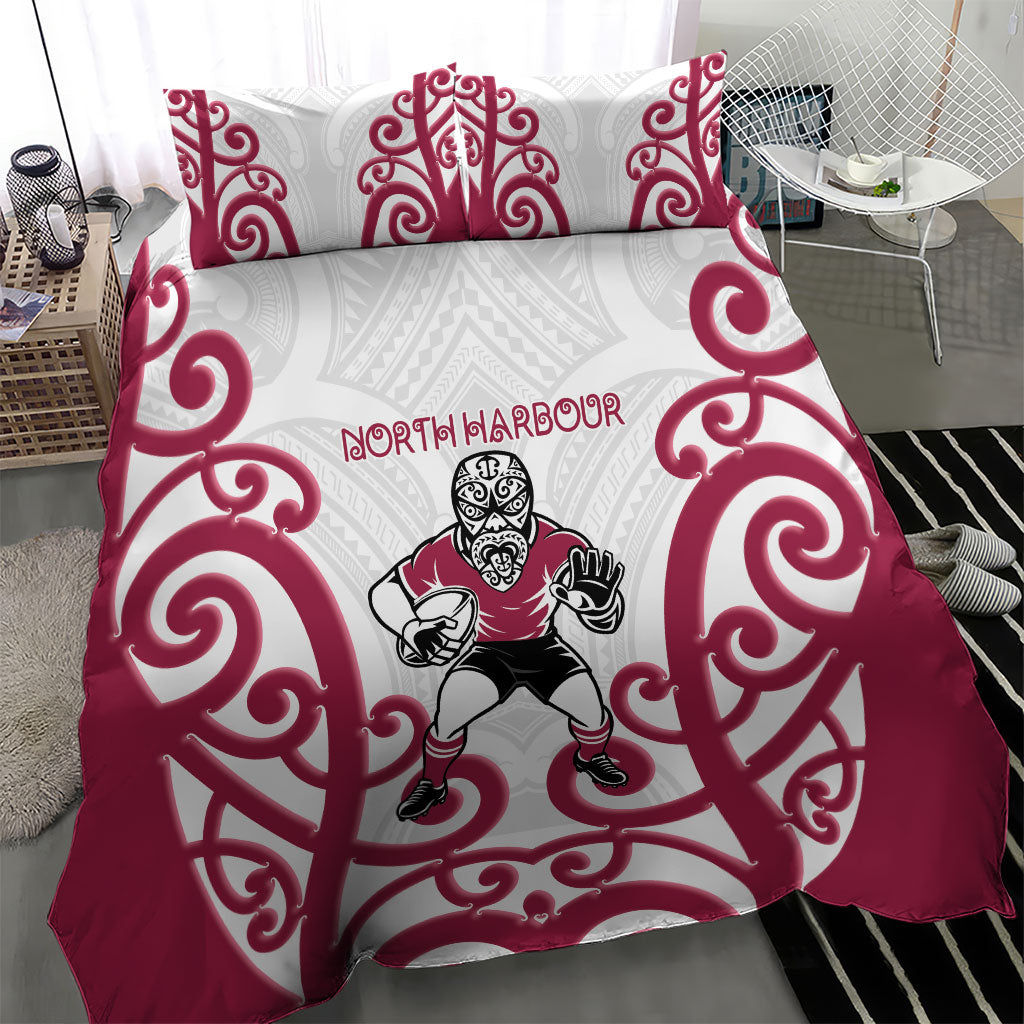 North Harbour Rugby New Zealand Bedding Set Aotearoa Maori Pukana Tiki Mascot
