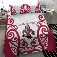 North Harbour Rugby New Zealand Bedding Set Aotearoa Maori Pukana Tiki Mascot