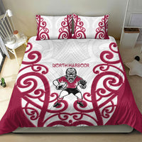 North Harbour Rugby New Zealand Bedding Set Aotearoa Maori Pukana Tiki Mascot