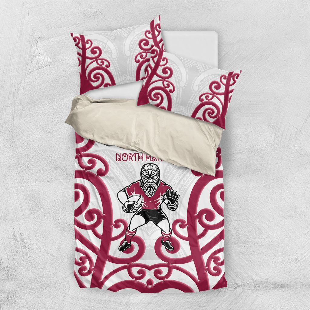 North Harbour Rugby New Zealand Bedding Set Aotearoa Maori Pukana Tiki Mascot