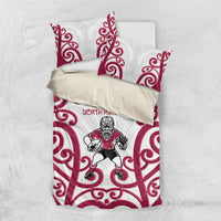 North Harbour Rugby New Zealand Bedding Set Aotearoa Maori Pukana Tiki Mascot