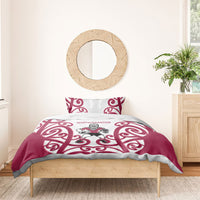 North Harbour Rugby New Zealand Bedding Set Aotearoa Maori Pukana Tiki Mascot