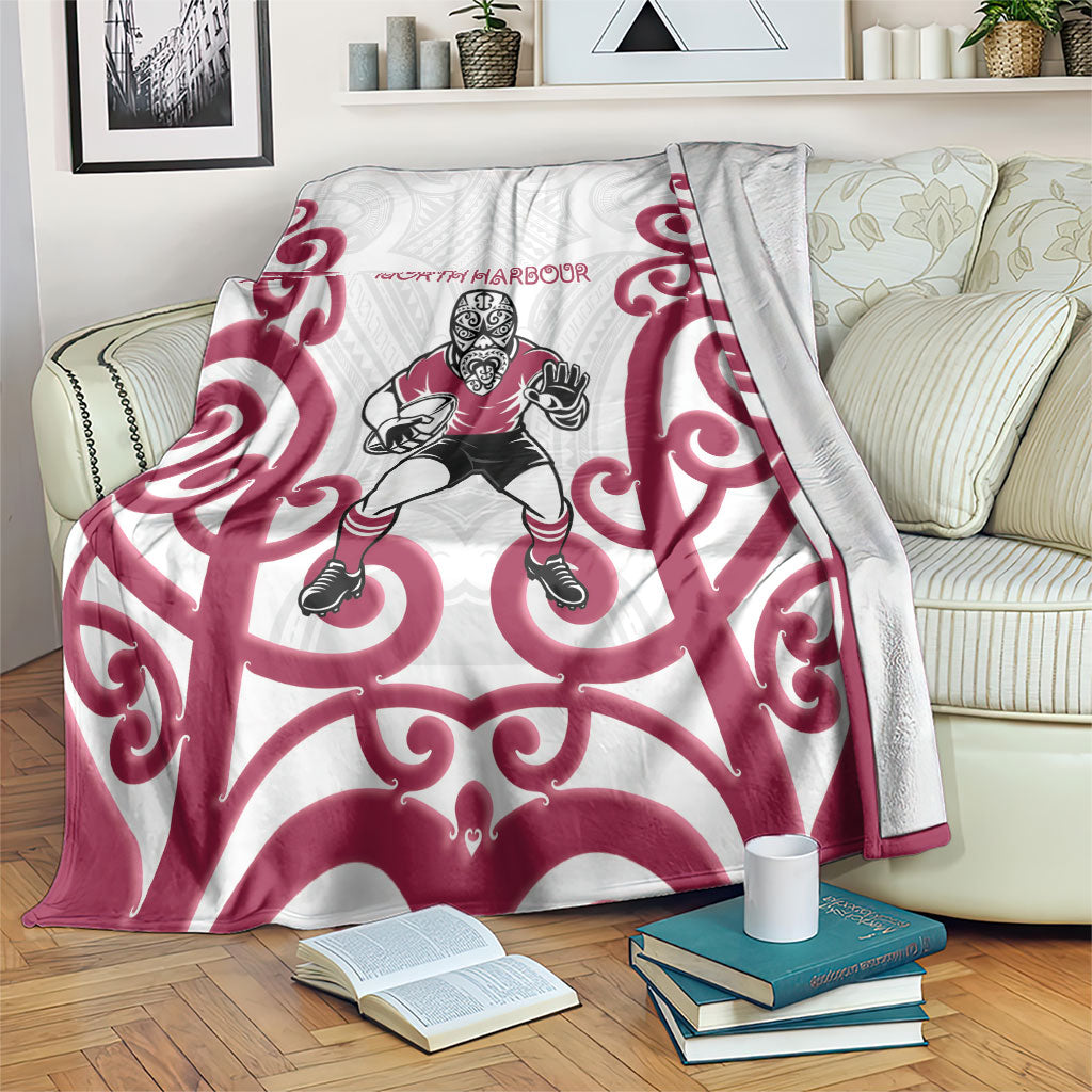 North Harbour Rugby New Zealand Blanket Aotearoa Maori Pukana Tiki Mascot