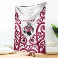 North Harbour Rugby New Zealand Blanket Aotearoa Maori Pukana Tiki Mascot