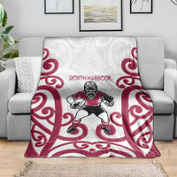 North Harbour Rugby New Zealand Blanket Aotearoa Maori Pukana Tiki Mascot