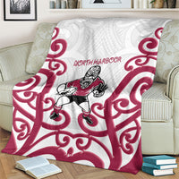 North Harbour Rugby New Zealand Blanket Aotearoa Maori Pukana Tiki Mascot