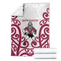 North Harbour Rugby New Zealand Blanket Aotearoa Maori Pukana Tiki Mascot