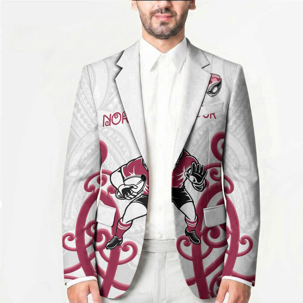 North Harbour Custom Rugby New Zealand Blazer Aotearoa Maori Pukana Tiki Mascot