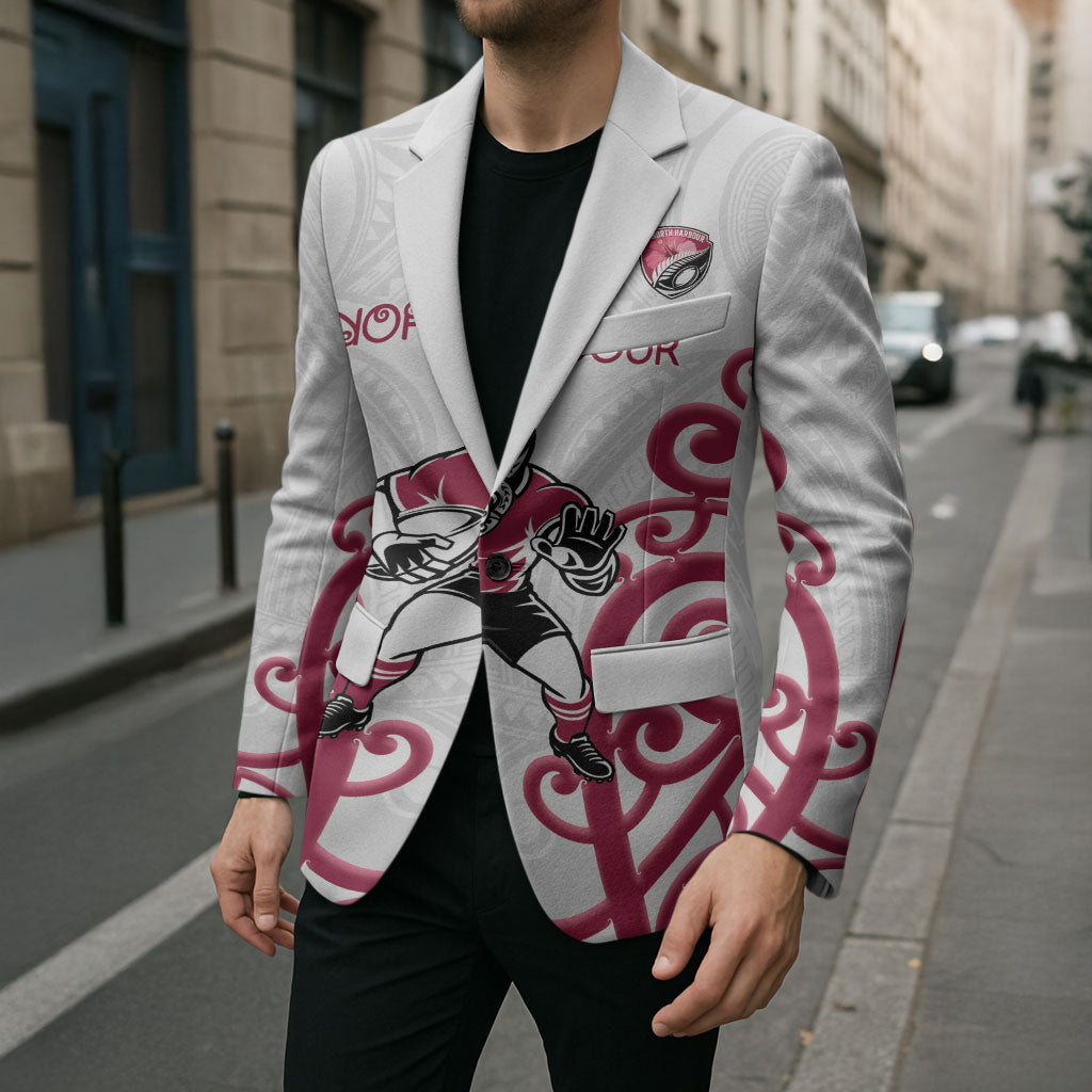 North Harbour Custom Rugby New Zealand Blazer Aotearoa Maori Pukana Tiki Mascot