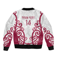 North Harbour Custom Rugby New Zealand Bomber Jacket Aotearoa Maori Pukana Tiki Mascot