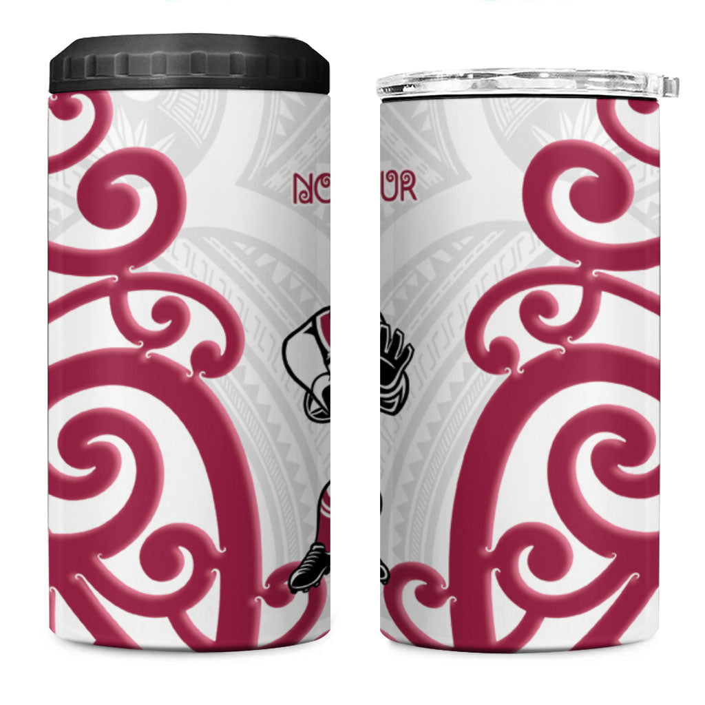 North Harbour Rugby New Zealand 4 in 1 Can Cooler Tumbler Aotearoa Maori Pukana Tiki Mascot