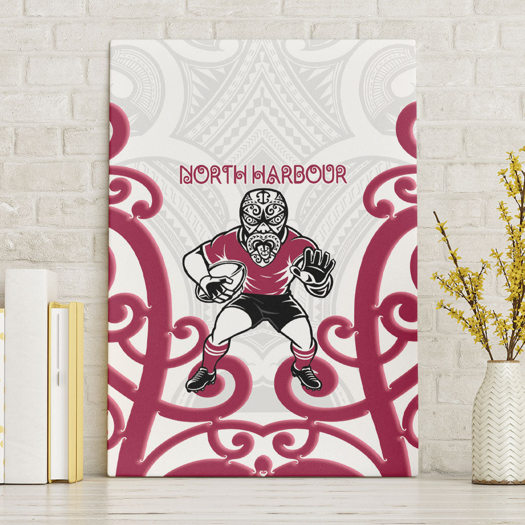 North Harbour Rugby New Zealand Canvas Wall Art Aotearoa Maori Pukana Tiki Mascot
