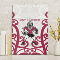 North Harbour Rugby New Zealand Canvas Wall Art Aotearoa Maori Pukana Tiki Mascot