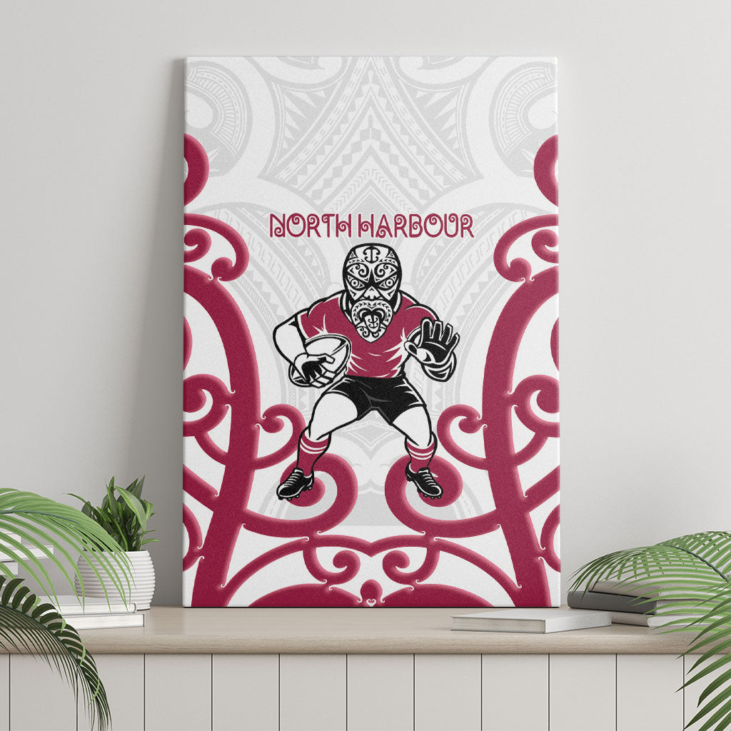 North Harbour Rugby New Zealand Canvas Wall Art Aotearoa Maori Pukana Tiki Mascot