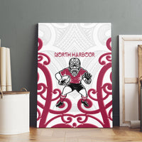 North Harbour Rugby New Zealand Canvas Wall Art Aotearoa Maori Pukana Tiki Mascot