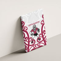 North Harbour Rugby New Zealand Canvas Wall Art Aotearoa Maori Pukana Tiki Mascot