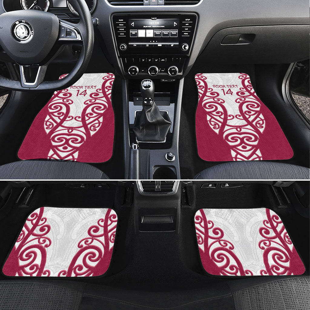 North Harbour Custom Rugby New Zealand Car Mats Aotearoa Maori Pukana Tiki Mascot