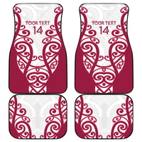 North Harbour Custom Rugby New Zealand Car Mats Aotearoa Maori Pukana Tiki Mascot