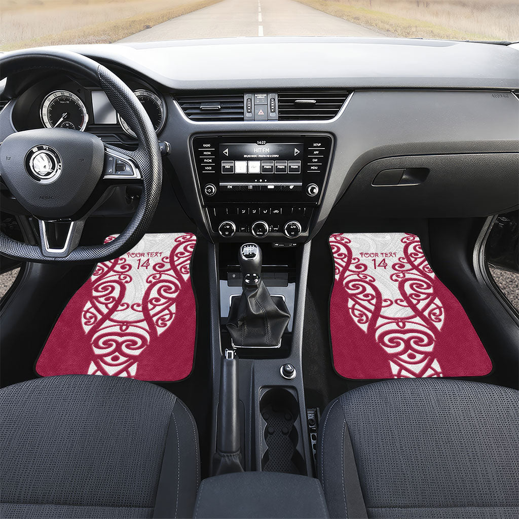 North Harbour Custom Rugby New Zealand Car Mats Aotearoa Maori Pukana Tiki Mascot