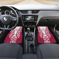 North Harbour Custom Rugby New Zealand Car Mats Aotearoa Maori Pukana Tiki Mascot