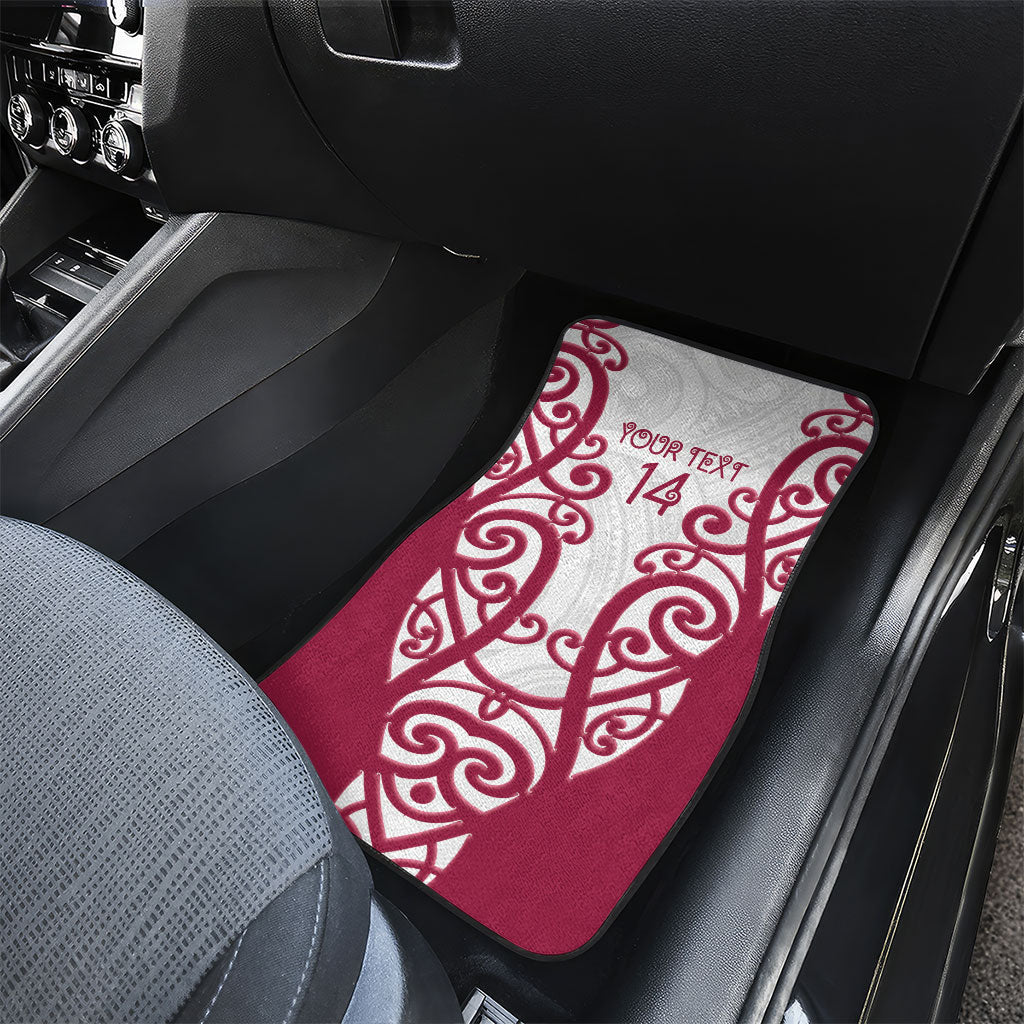 North Harbour Custom Rugby New Zealand Car Mats Aotearoa Maori Pukana Tiki Mascot