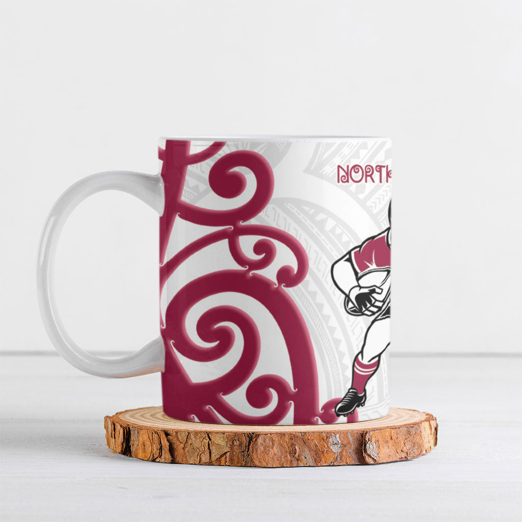 North Harbour Rugby New Zealand Ceramic Mug Aotearoa Maori Pukana Tiki Mascot