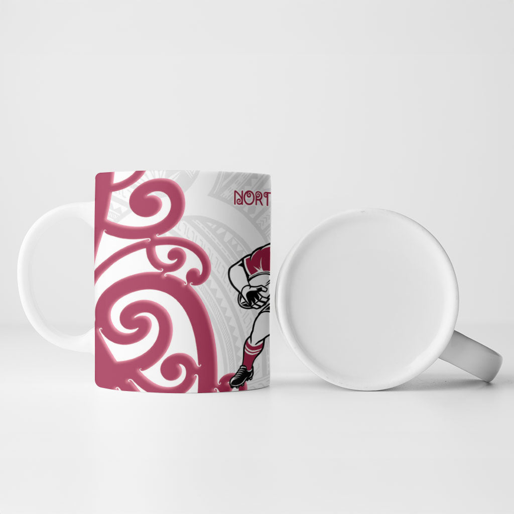 North Harbour Rugby New Zealand Ceramic Mug Aotearoa Maori Pukana Tiki Mascot